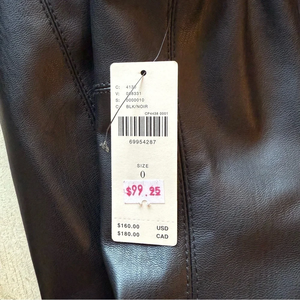 NWT Maeve Anthropologie Square-neck leather black dress S - Picture 12 of 15